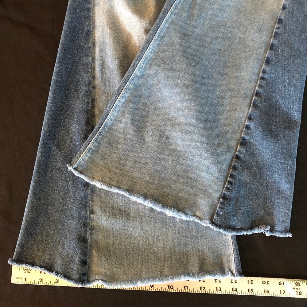 Free People Color Blocked Flare Jeans Size 28 - Picture 14 of 16